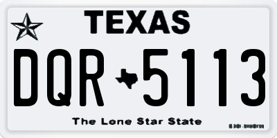 TX license plate DQR5113