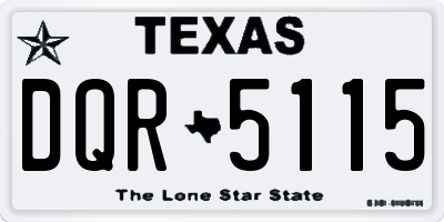 TX license plate DQR5115