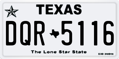 TX license plate DQR5116