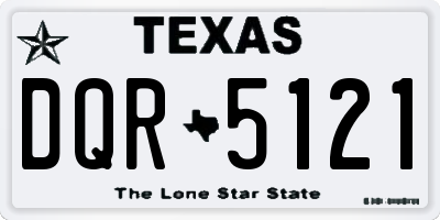 TX license plate DQR5121