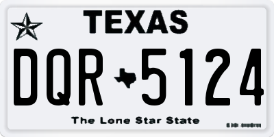 TX license plate DQR5124
