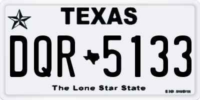 TX license plate DQR5133