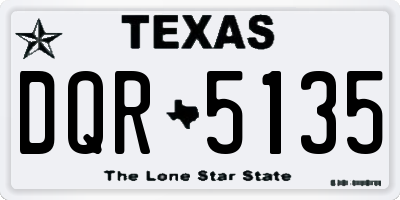 TX license plate DQR5135