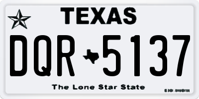 TX license plate DQR5137