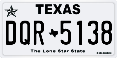 TX license plate DQR5138