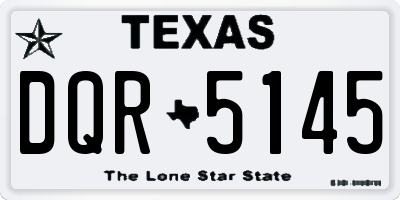 TX license plate DQR5145