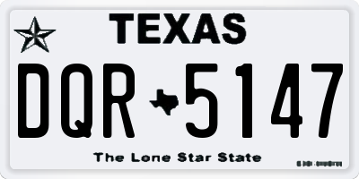 TX license plate DQR5147