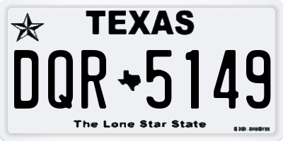TX license plate DQR5149