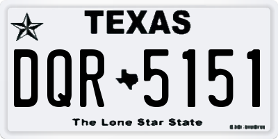 TX license plate DQR5151