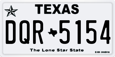 TX license plate DQR5154
