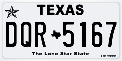 TX license plate DQR5167