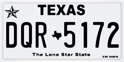 TX license plate DQR5172