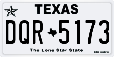 TX license plate DQR5173
