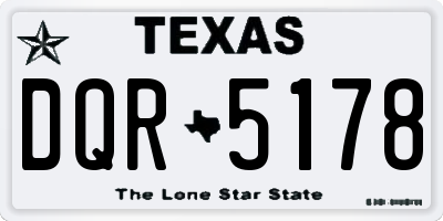 TX license plate DQR5178