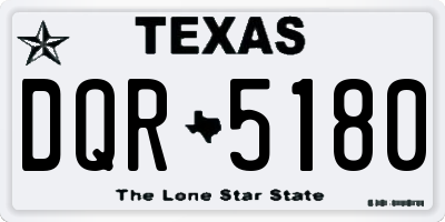 TX license plate DQR5180