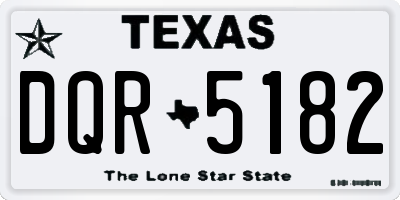 TX license plate DQR5182