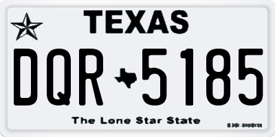 TX license plate DQR5185