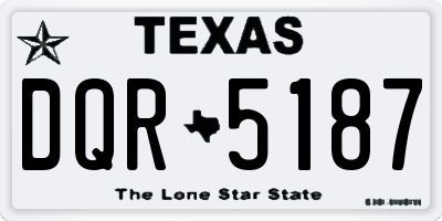 TX license plate DQR5187