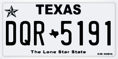 TX license plate DQR5191