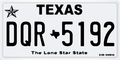 TX license plate DQR5192
