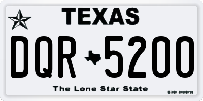 TX license plate DQR5200