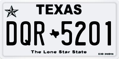TX license plate DQR5201