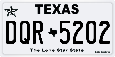 TX license plate DQR5202