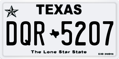TX license plate DQR5207
