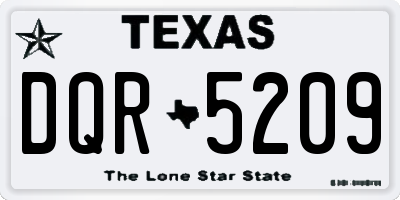 TX license plate DQR5209