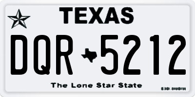 TX license plate DQR5212