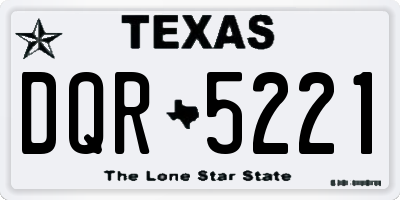 TX license plate DQR5221
