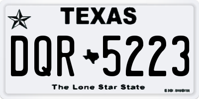 TX license plate DQR5223