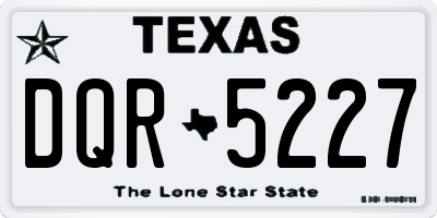 TX license plate DQR5227