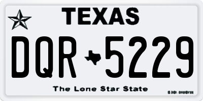 TX license plate DQR5229
