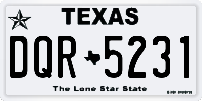 TX license plate DQR5231