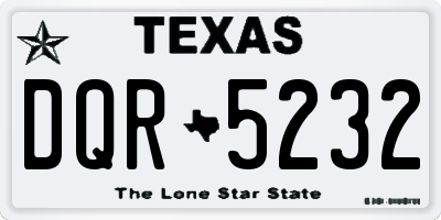 TX license plate DQR5232
