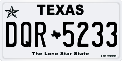TX license plate DQR5233