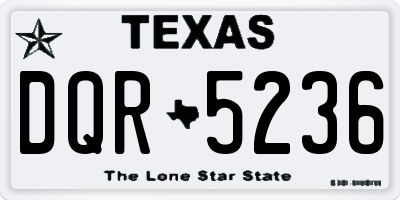 TX license plate DQR5236