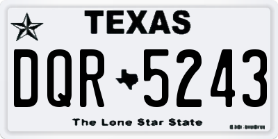 TX license plate DQR5243