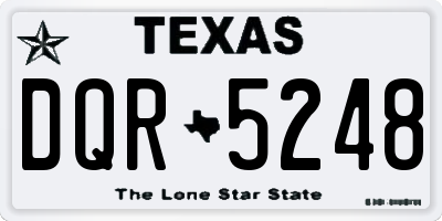 TX license plate DQR5248