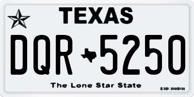 TX license plate DQR5250