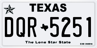 TX license plate DQR5251