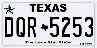 TX license plate DQR5253