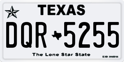 TX license plate DQR5255