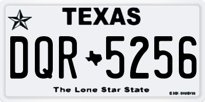 TX license plate DQR5256