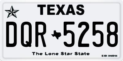 TX license plate DQR5258