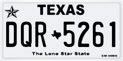 TX license plate DQR5261