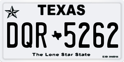 TX license plate DQR5262