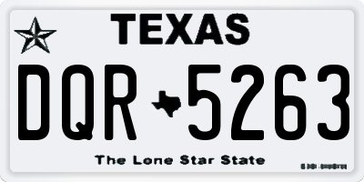 TX license plate DQR5263