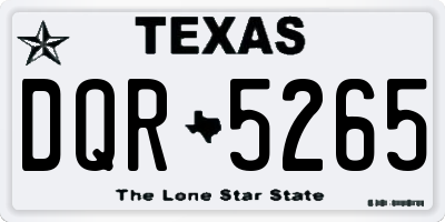 TX license plate DQR5265